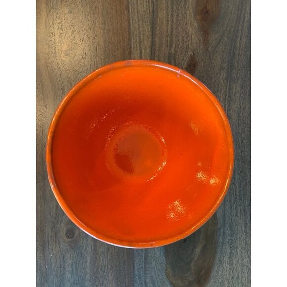 Alvino Bagni Bowl Red Orange White Black Stamped Italy Zigzag Vintage MCM - Picture 5 of 10